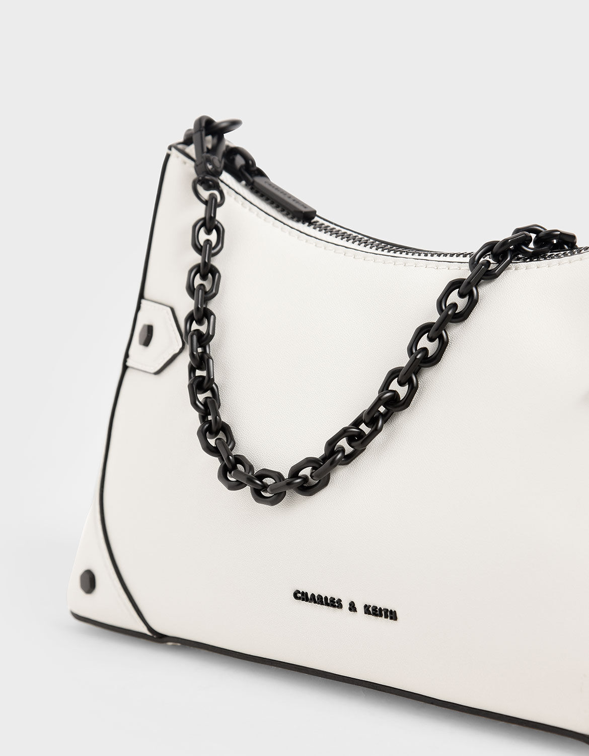 Chain Handle Bag - White