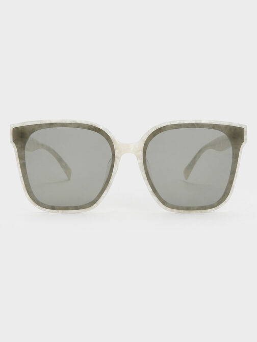 Gabine Oversized Butterfly Sunglasses, Pearl, hi-res