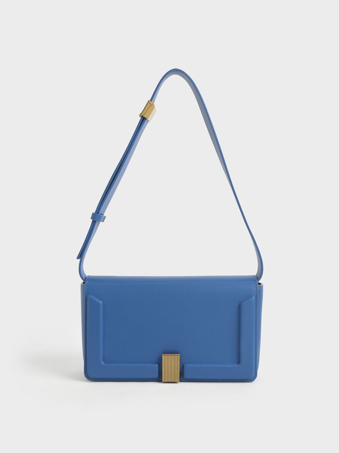 Blue Edna Turn-Lock Shoulder Bag - CHARLES & KEITH FI