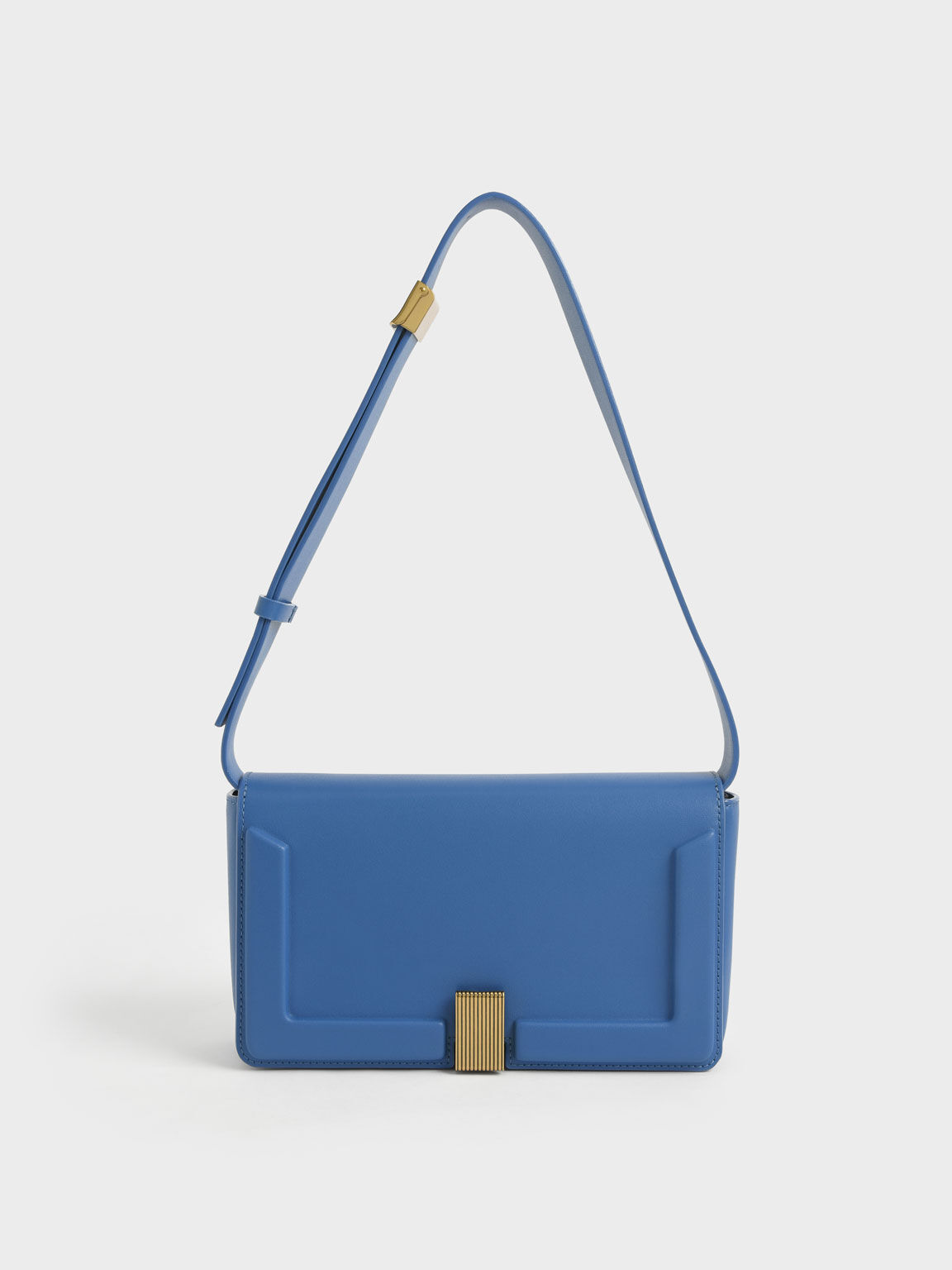 Edna Turn-Lock Shoulder Bag, Blue, hi-res