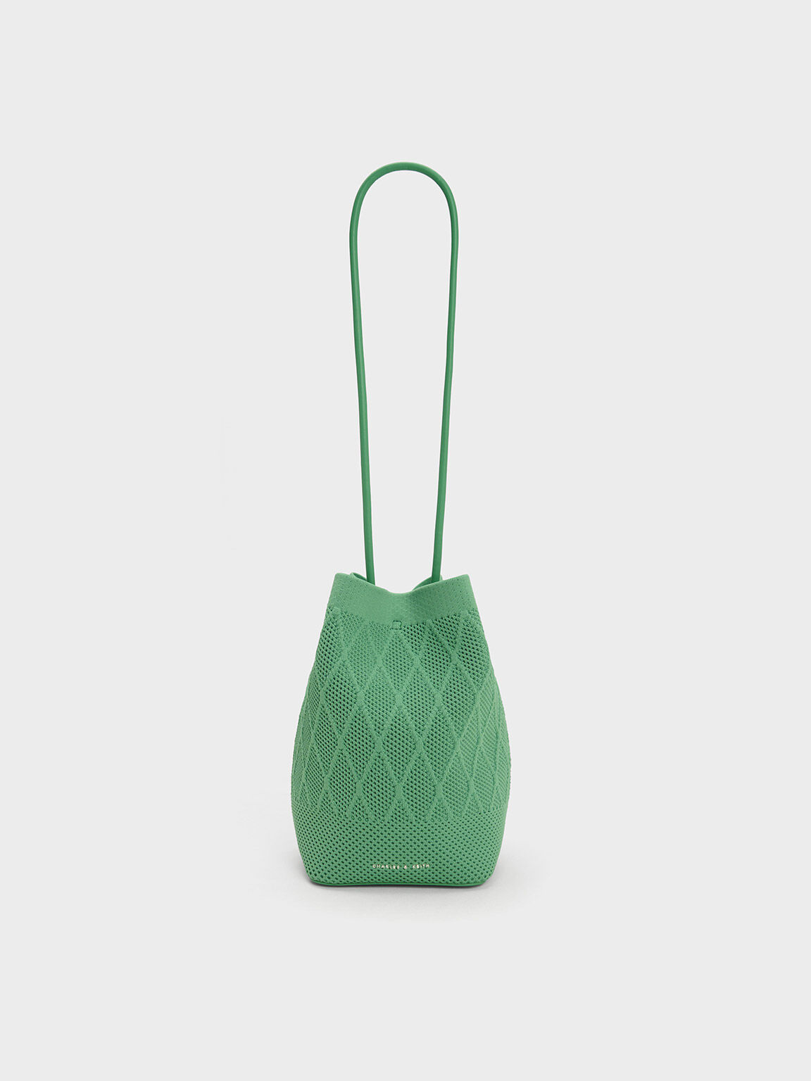 Genoa Knitted Drawstring Bag, Green, hi-res