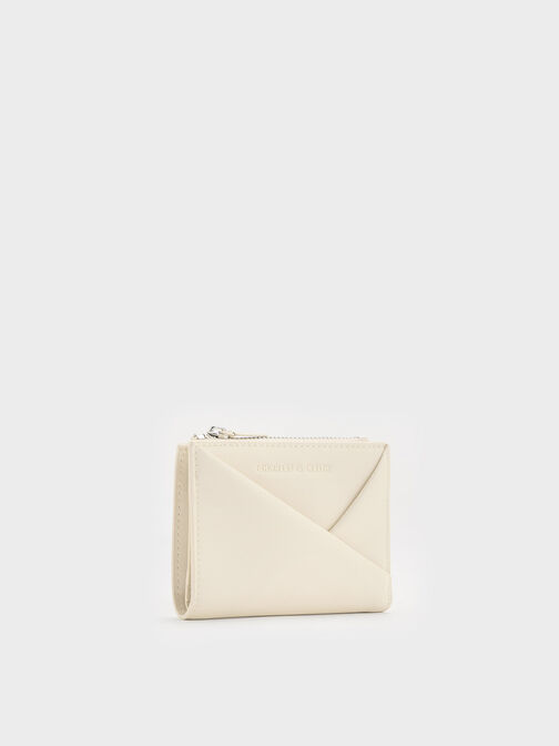 Midori Geometric Top-Zip Wallet, Cream, hi-res