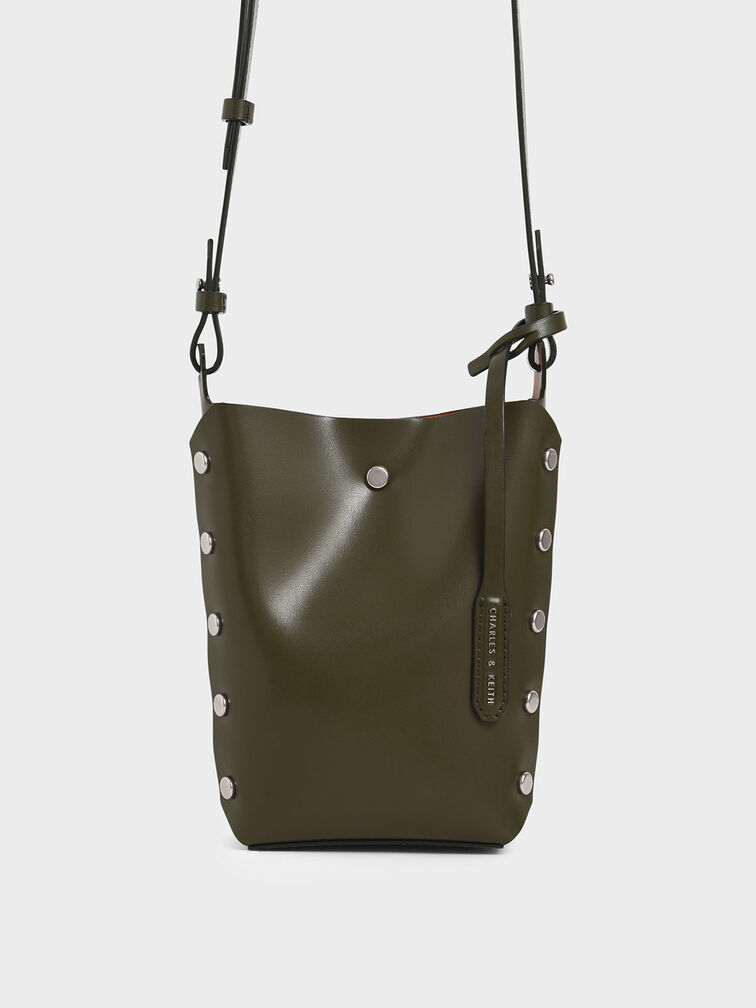Mini Reversible Studded Crossbody Bag, Olive, hi-res