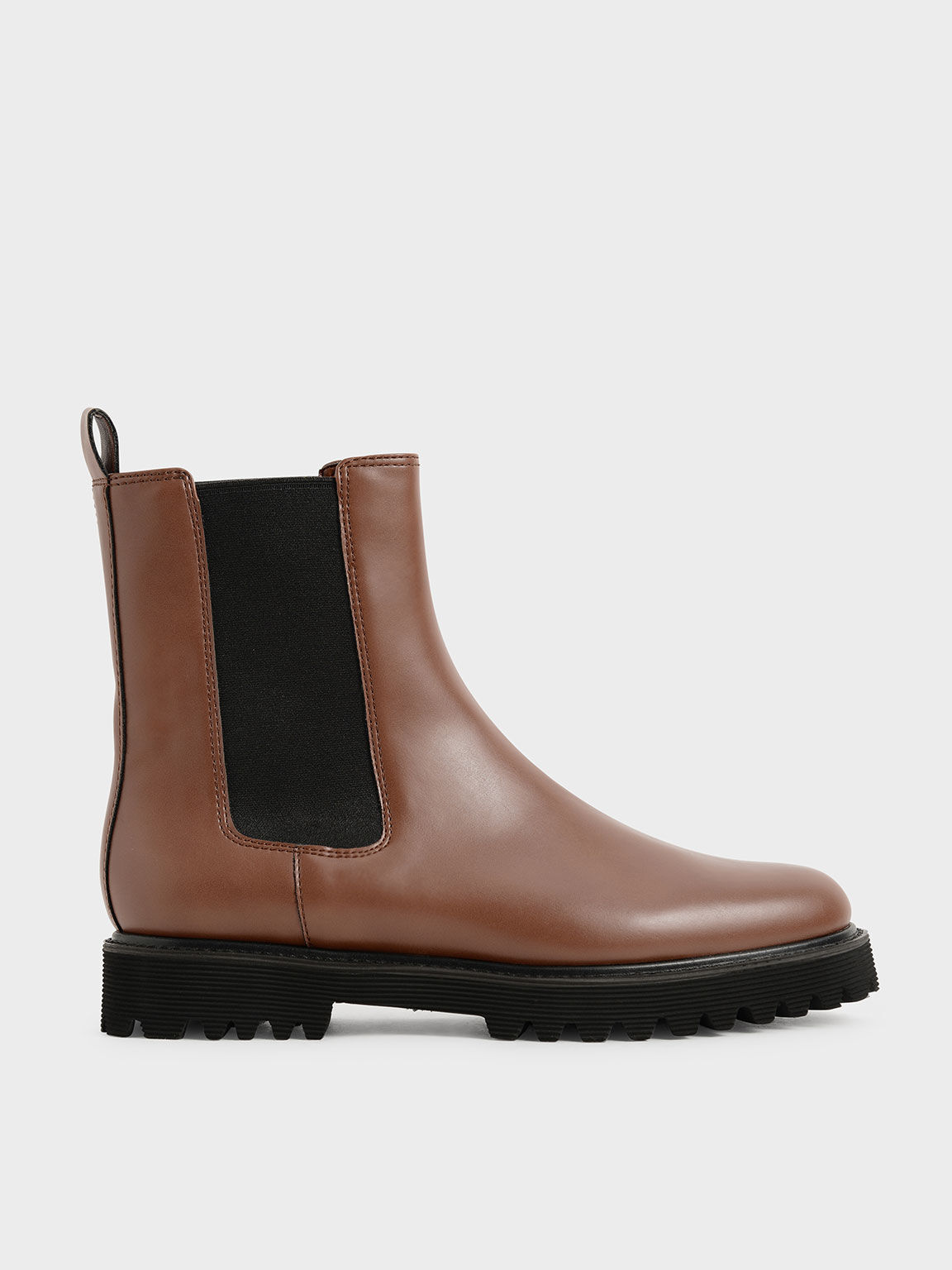 Cleated Sole Chelsea Boots, Cognac, hi-res