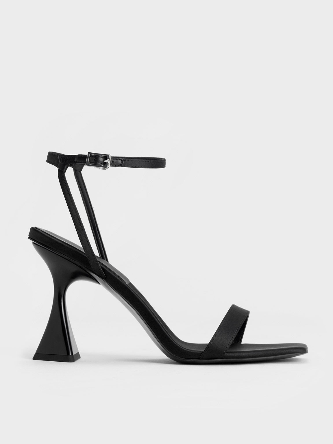 Recycled Polyester Ankle Strap Sandals, Black, hi-res