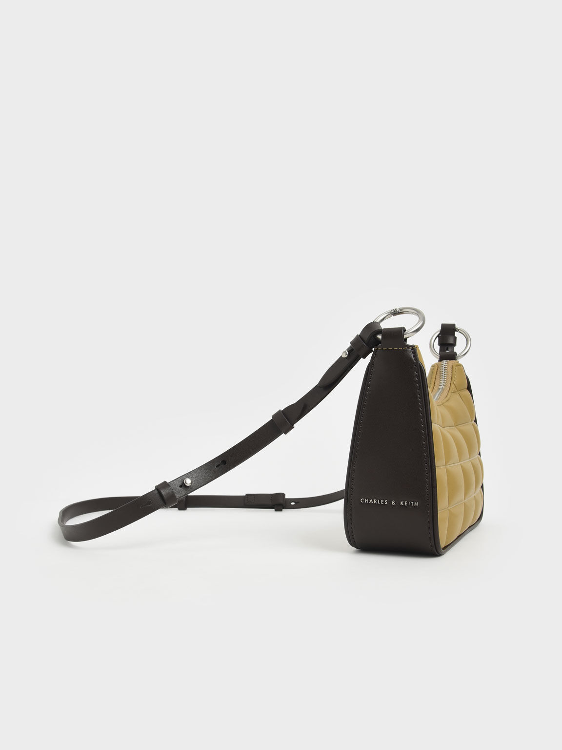 Quilted Chain Shoulder Bag, Sand, hi-res