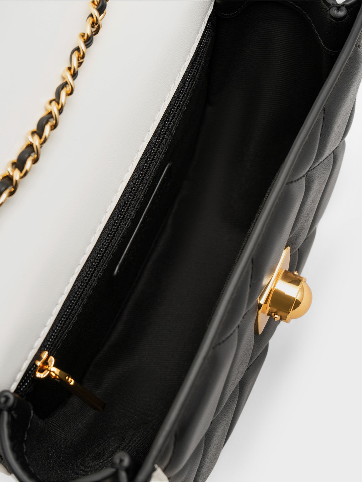 Avis Two-Tone Geometric Shoulder Bag, Black, hi-res