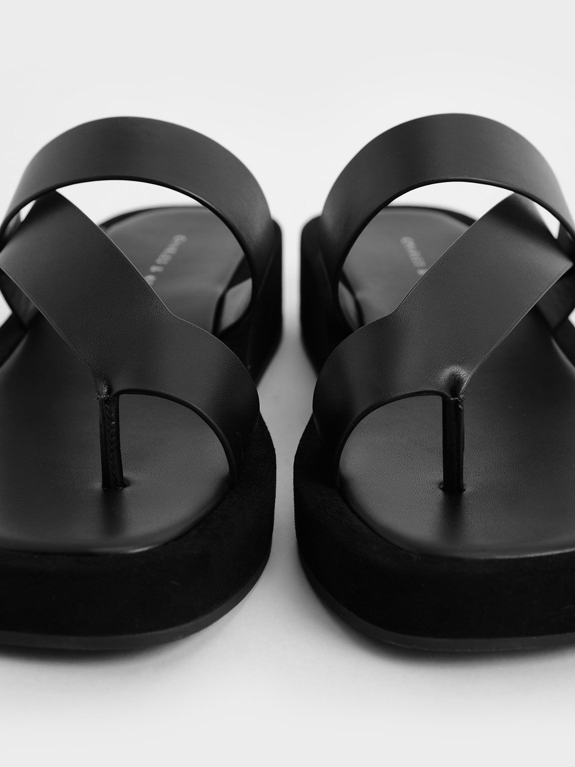 Toe-Loop Platform Sandals, Black, hi-res