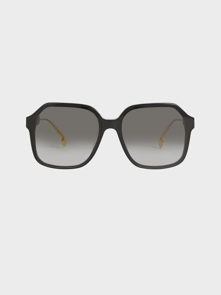 Acetate Butterfly Sunglasses, Negro, hi-res