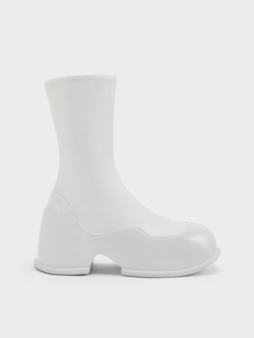 Pixie Patent Calf Boots, White, hi-res