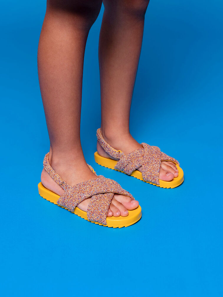 Sandalias de Jackard con tira trasera para niña, Multicolor, hi-res