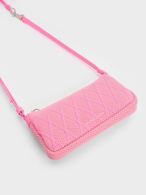 Geona Knitted Phone Pouch, Pink, hi-res
