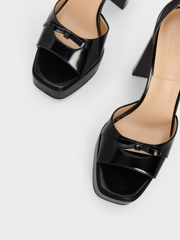 Sandales en cuir avec semelle plateforme Verona, Noir, hi-res