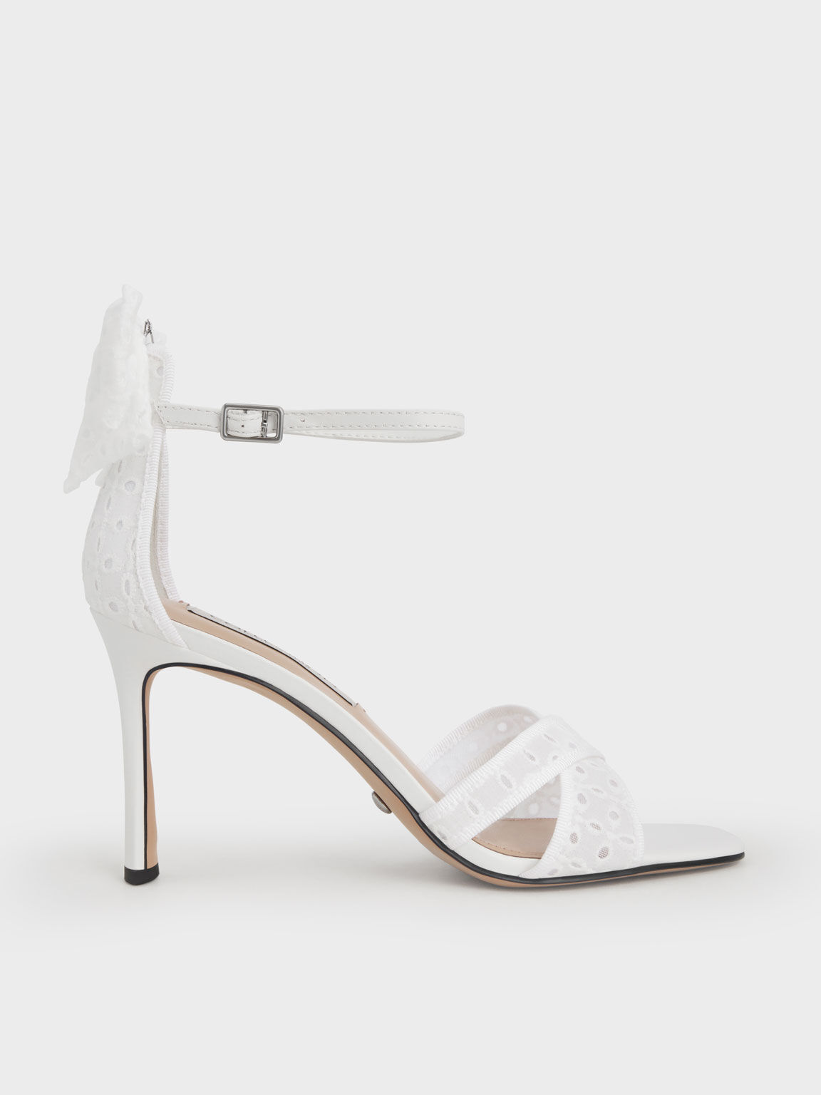 Blythe Broderie Anglaise Leather Sandals, White, hi-res