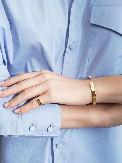 Swarovski� Crystal Cuff Bracelet, Gold, hi-res