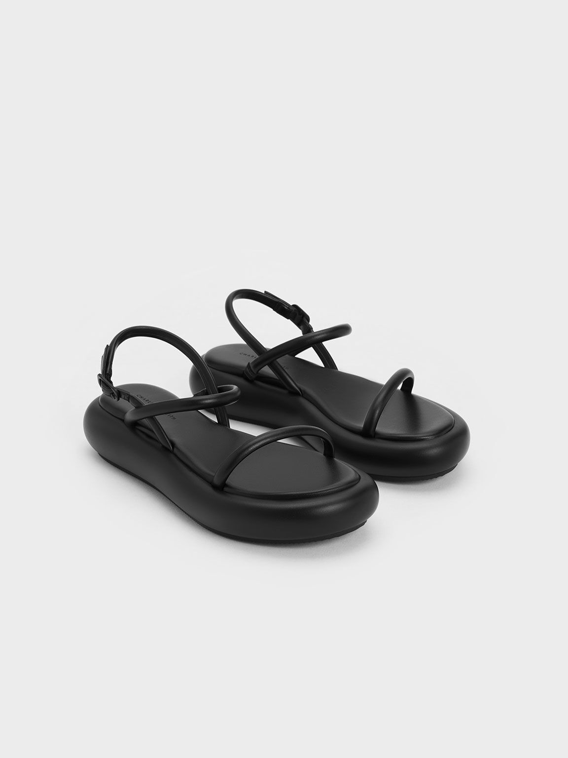 Black Keiko Padded Flatform Sandals - CHARLES & KEITH NL