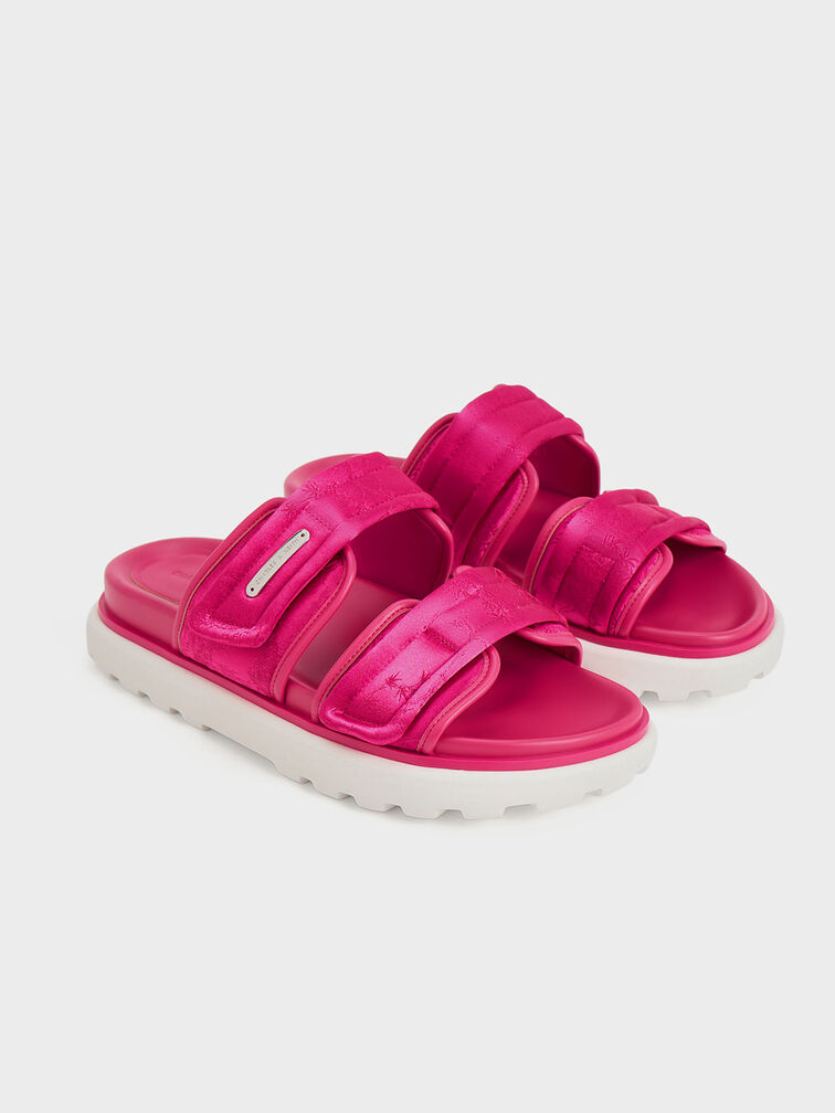 Clementine Recycled Polyester Sports Sandals, Fuchsia, hi-res