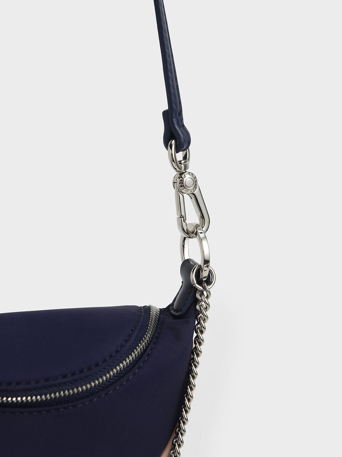 Girls' Chain-Embellished Crossbody Bag, Dark Blue, hi-res