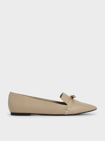 Bow Tie Loafers, Beige, hi-res