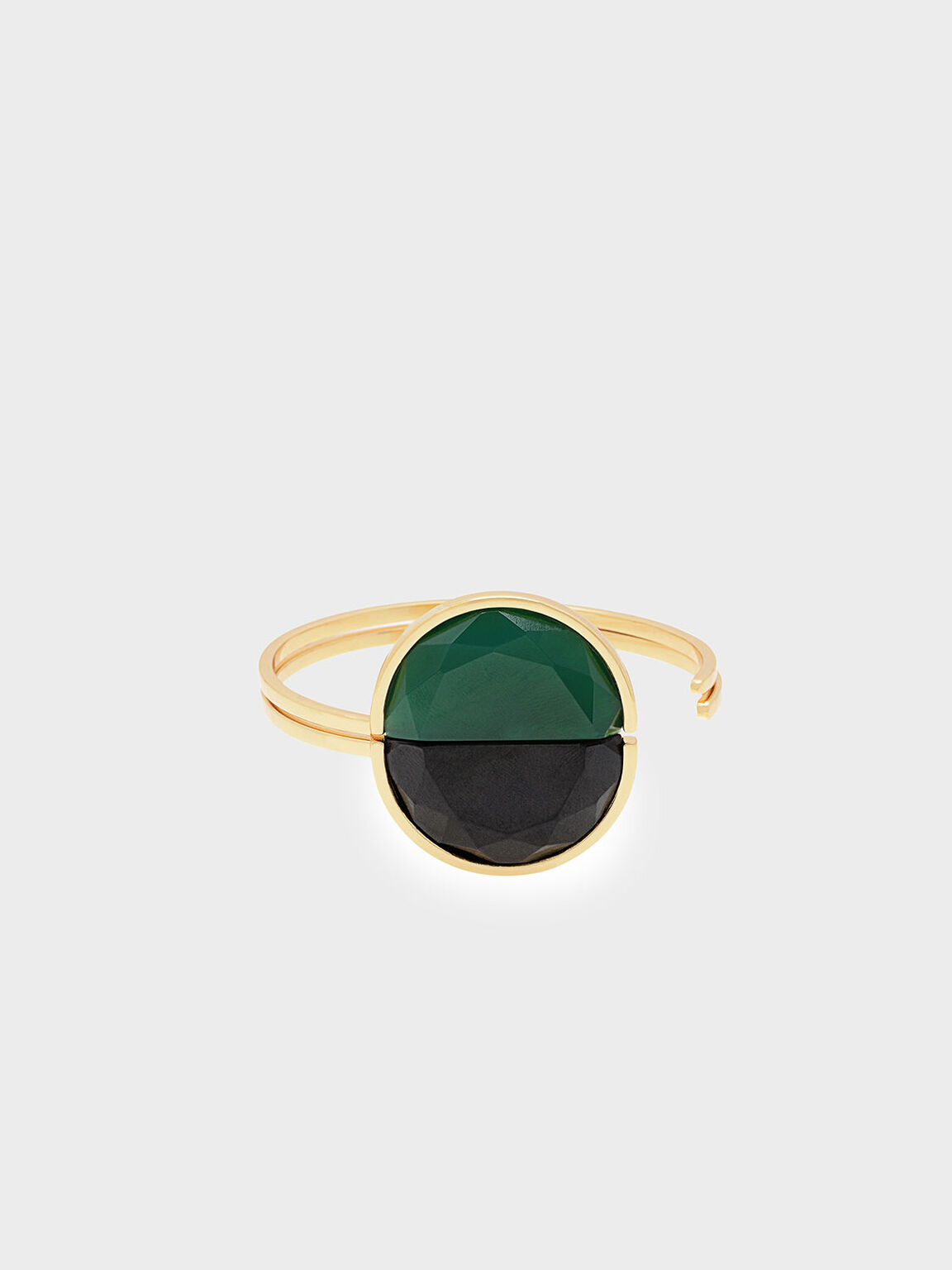 Black Marble Cuff Bracelet, Green, hi-res