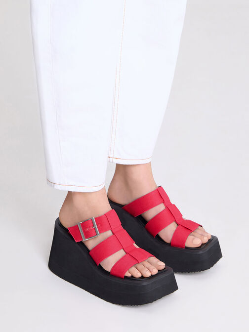 IIsa Flatform Gladiator Sandals, Fuchsia, hi-res
