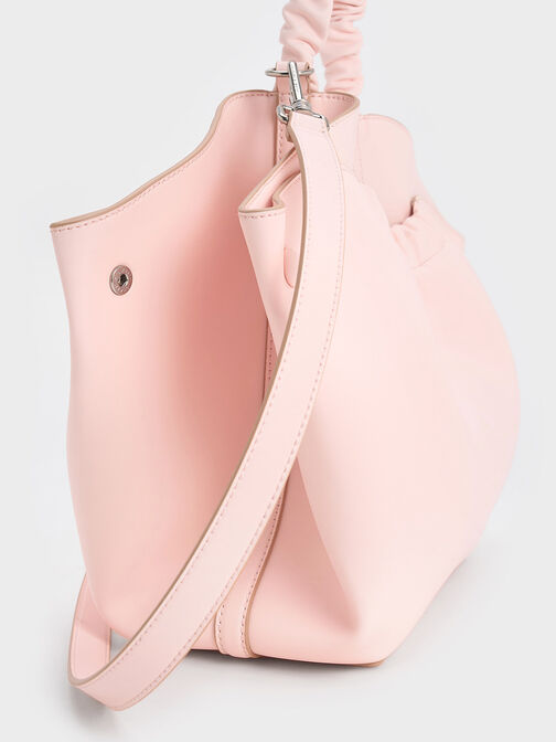 Eve Ruched-Handle Tote Bag, Light Pink, hi-res