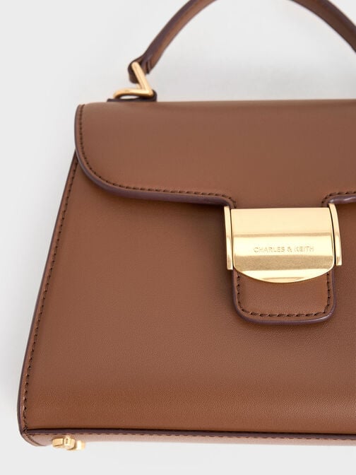 Violetta Trapeze Top Handle Bag, Chocolate, hi-res