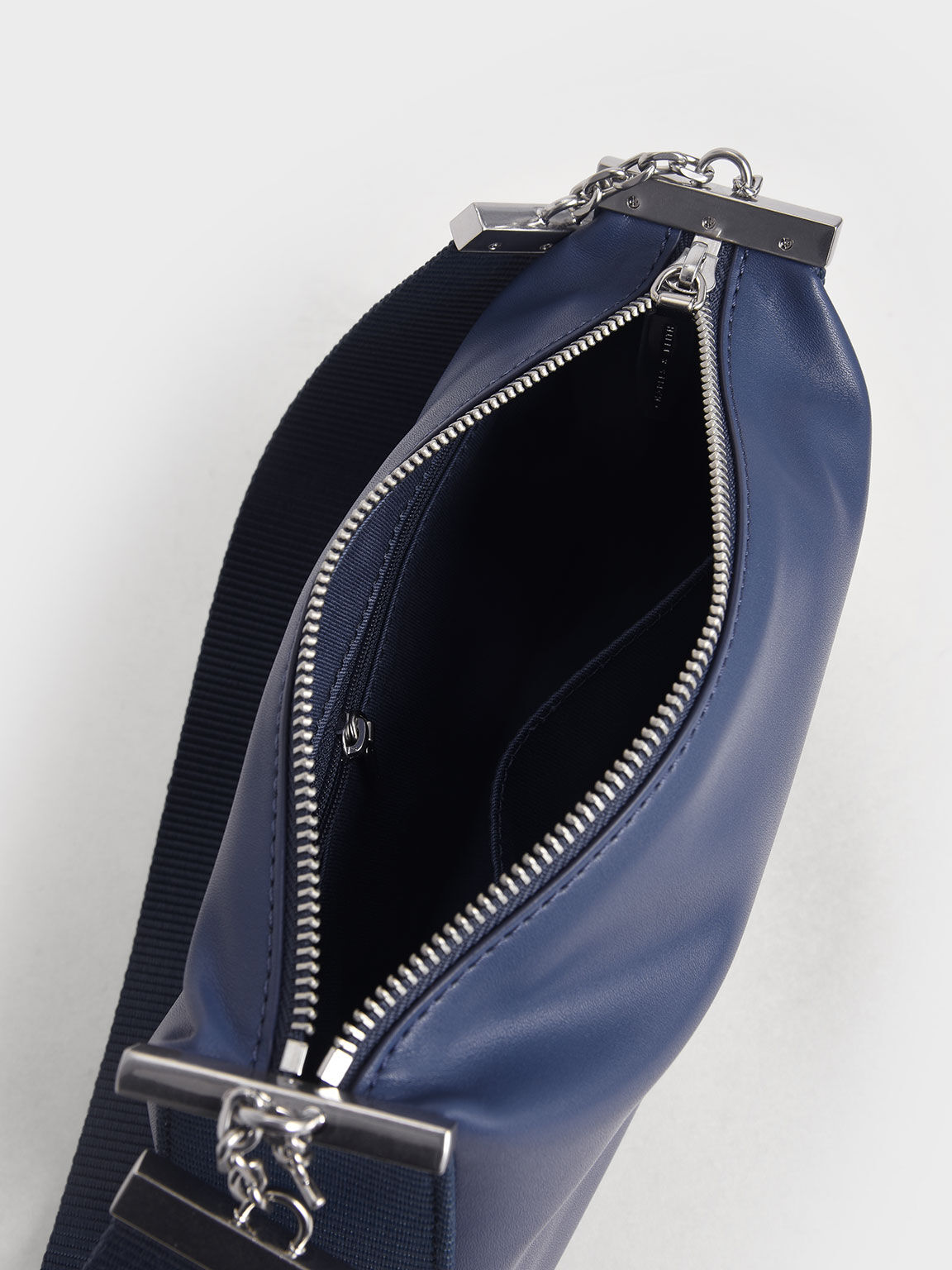 Zip Shoulder Bag, Blue, hi-res