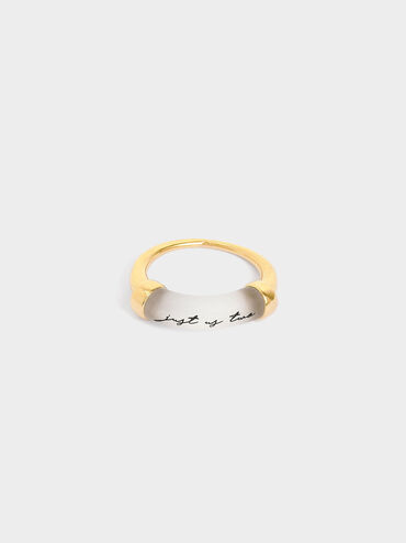 "Just Us Two" Printed Ring, Gold, hi-res