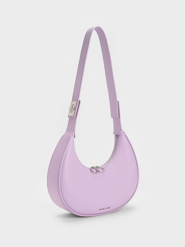 Crescent Hobo Bag, Lilac, hi-res