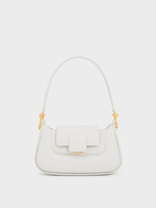 Koa Push-Lock Top Handle Bag, White, hi-res