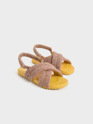 Sandalias de Jackard con tira trasera para niña, Multicolor, hi-res