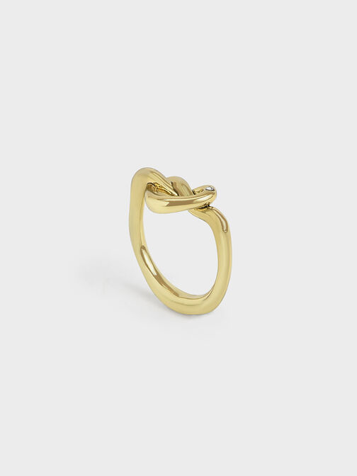 Swarovski® Crystal Embellished Heart Ring, Gold, hi-res