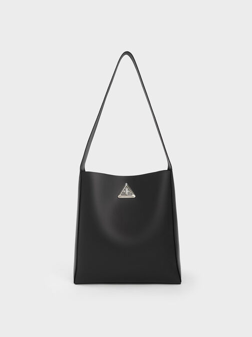 Trice Metallic Accent Large Hobo Bag, Noir, hi-res