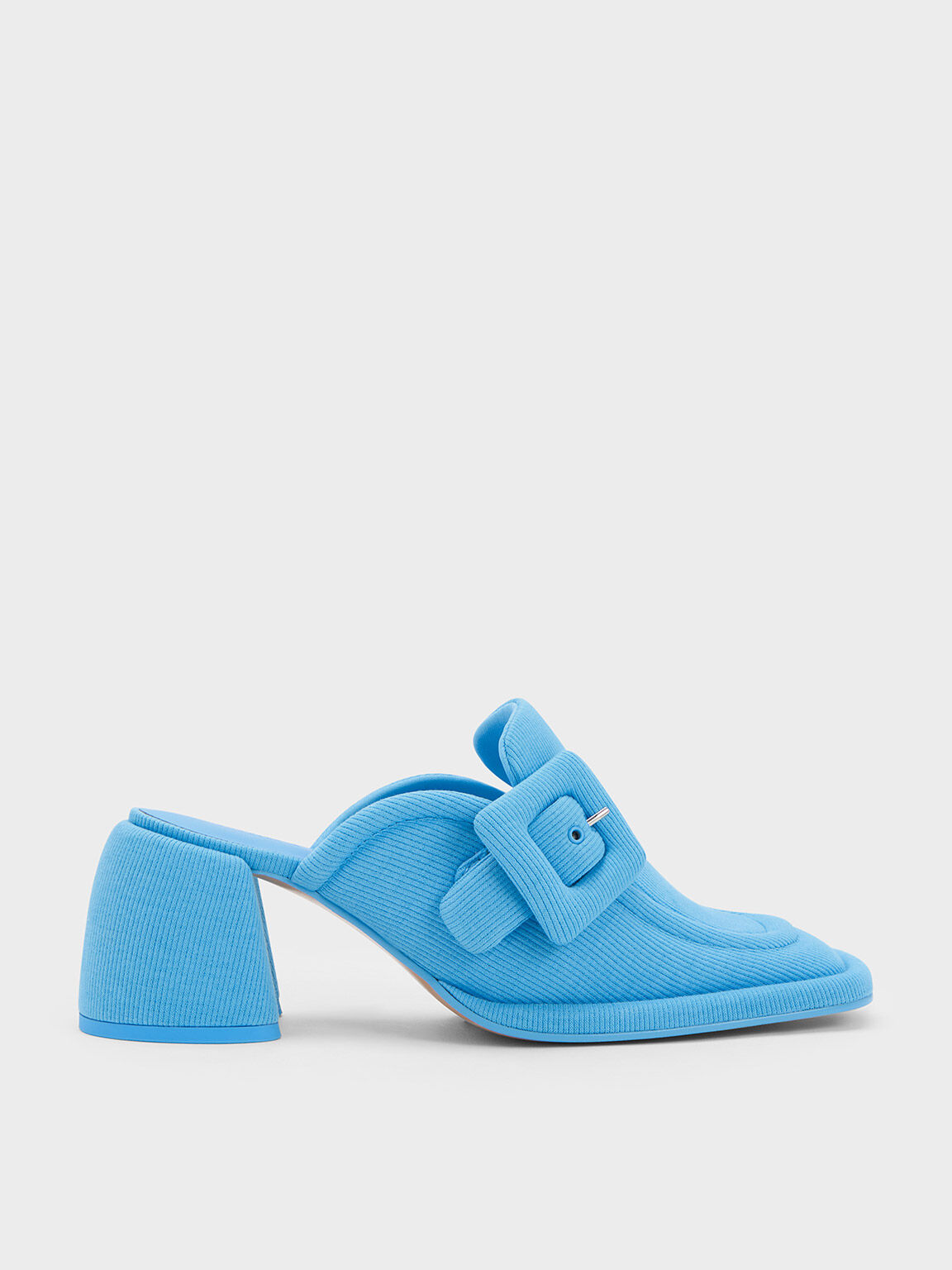 Sinead Woven Buckled Loafer Mules, Blue, hi-res