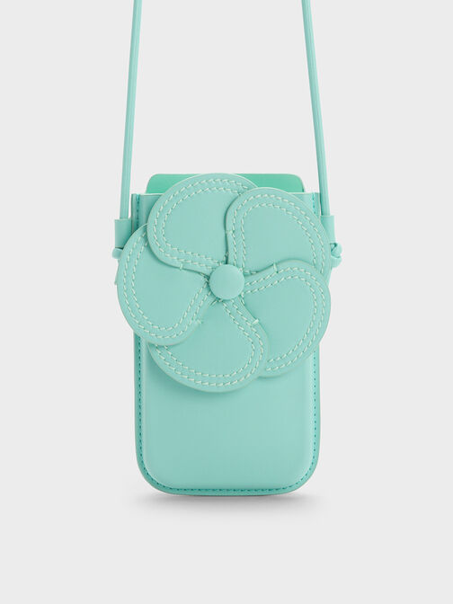 Camelia Phone Pouch, Turquoise, hi-res