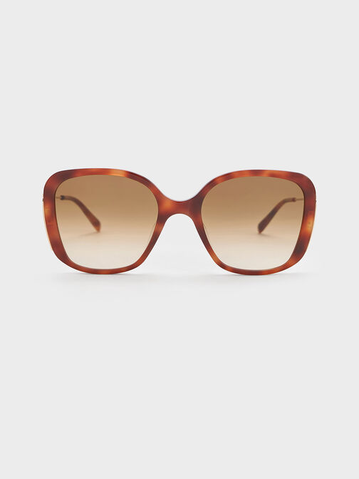 Recycled Acetate Tortoiseshell-Frame Butterfly Sunglasses, T. Shell, hi-res