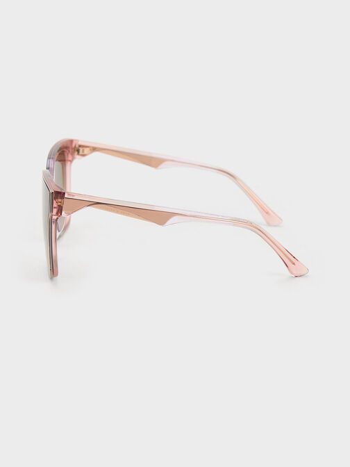 Square Thick-Frame Sunglasses, Pink, hi-res