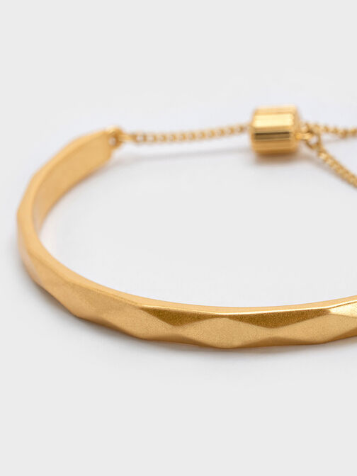 Geometric Cuff Bracelet, Brush Gold, hi-res