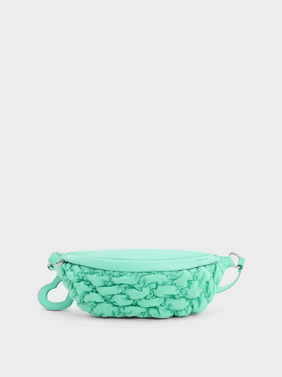 Mint Green Ruched Nylon Bum Bag - CHARLES & KEITH DE