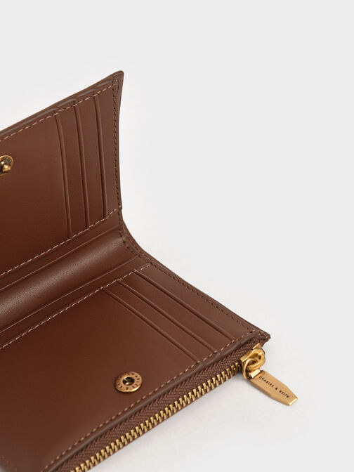 Harmonee Top Zip Small Wallet, Chocolate, hi-res