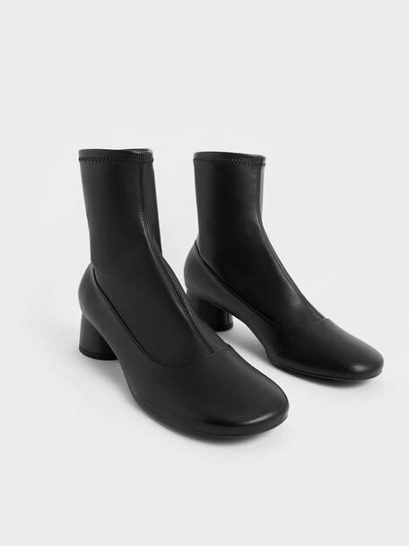 Stitch-Trim Ankle Boots, Negro, hi-res
