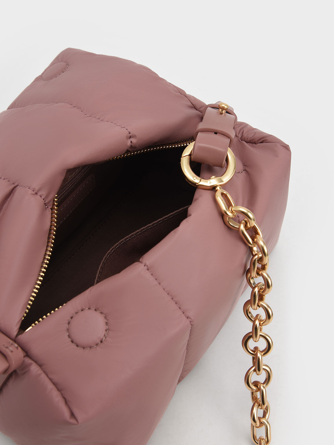 Aralia Two-Tone Chain Handle Boxy Shoulder Bag, Mauve, hi-res