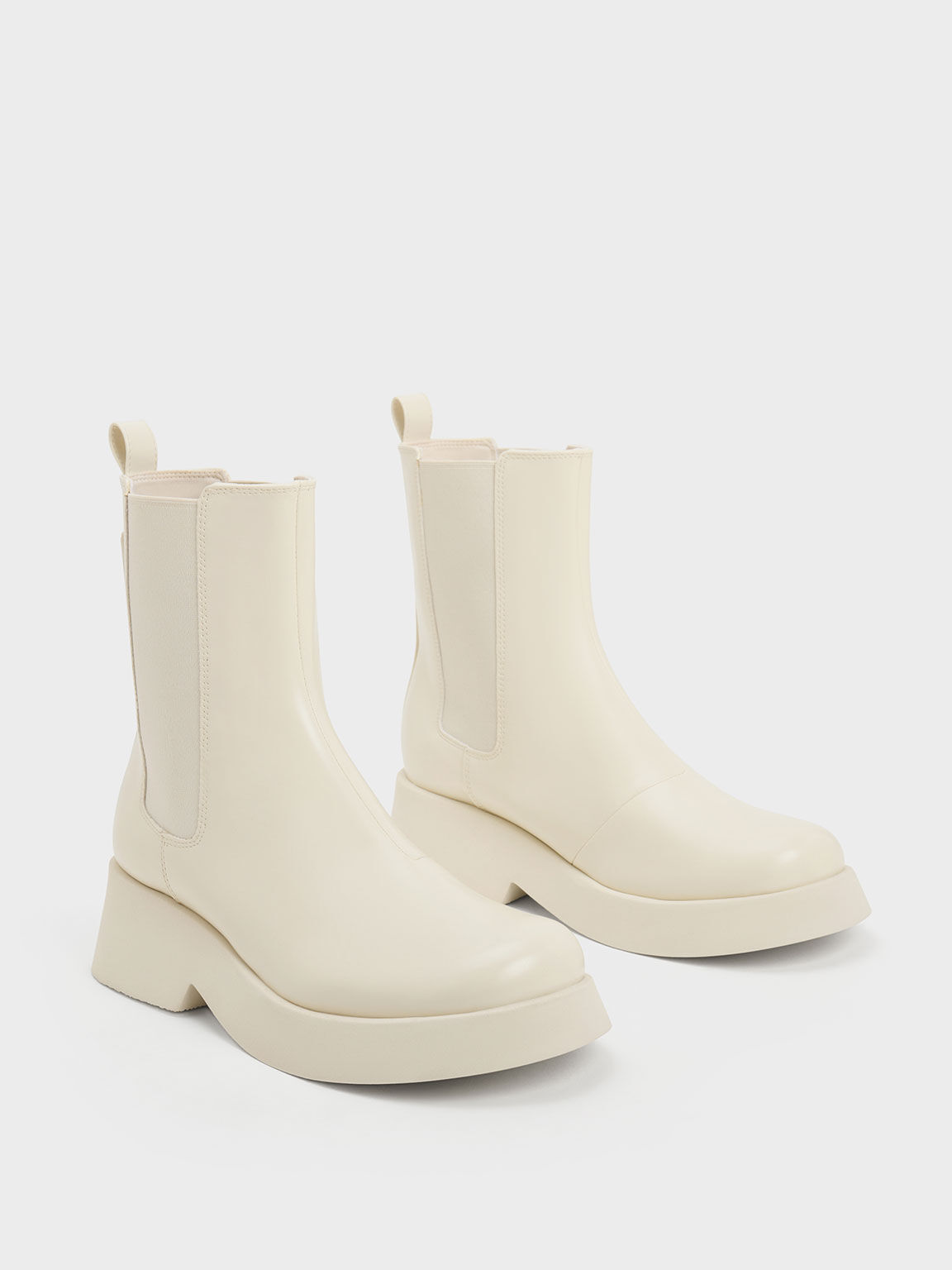 Cream Giselle Chelsea Boots - CHARLES & KEITH FI