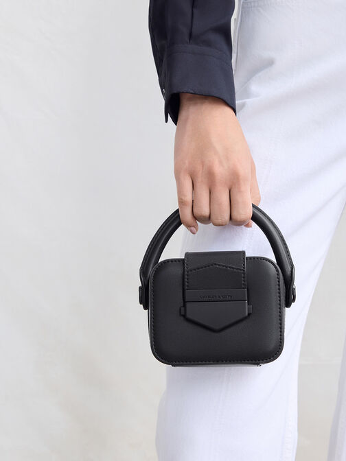 Mini Vertigo Boxy Top Handle Bag, Jet Black, hi-res