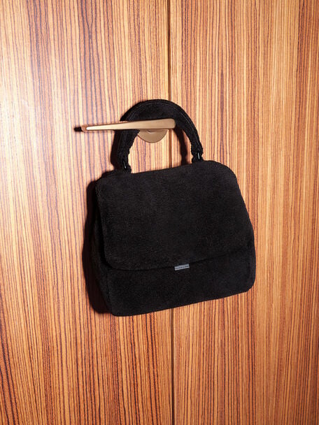 Bolso Loey texturizado con asa superior, negro azabache, hi-res