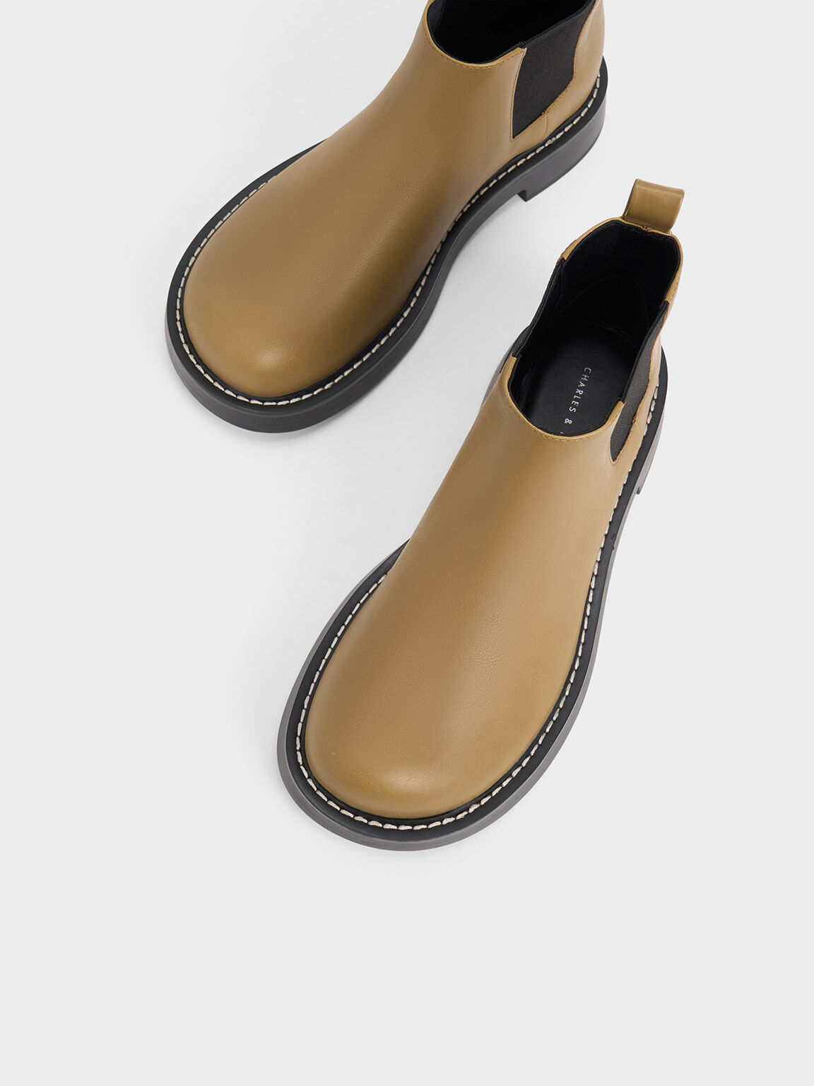 Penelope Pull-Tab Chelsea Boots, Olive, hi-res