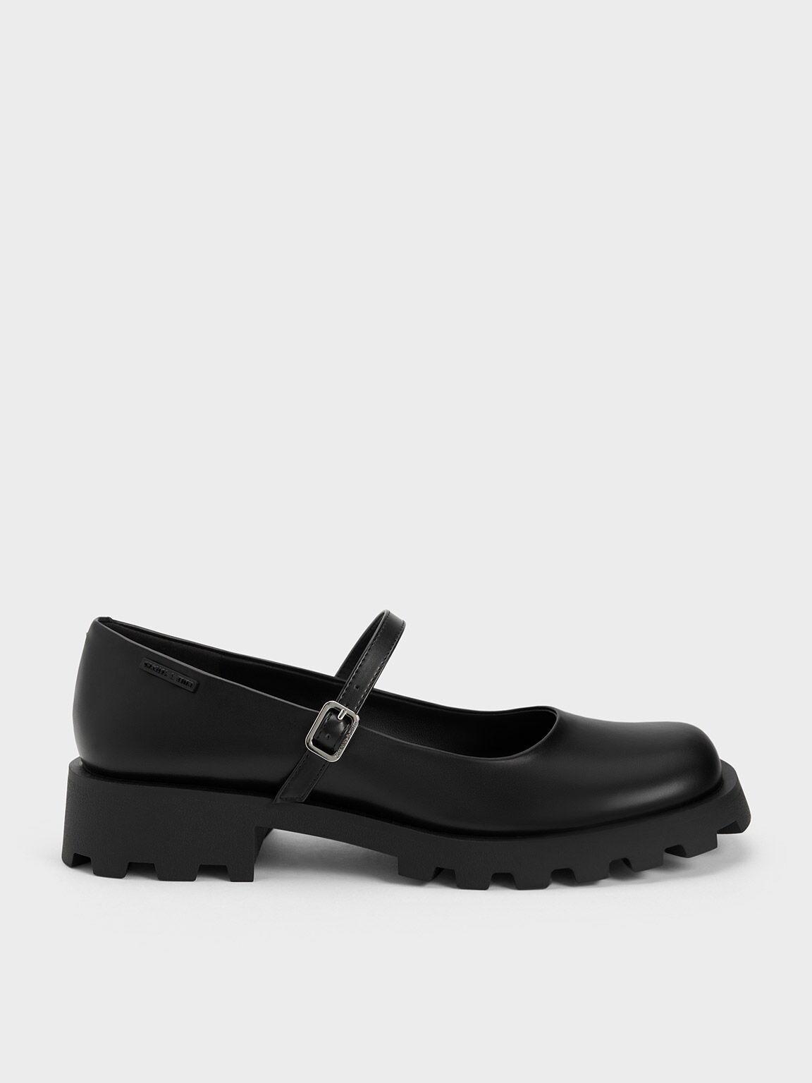 Rounded Square-Toe Mary Janes, Black, hi-res