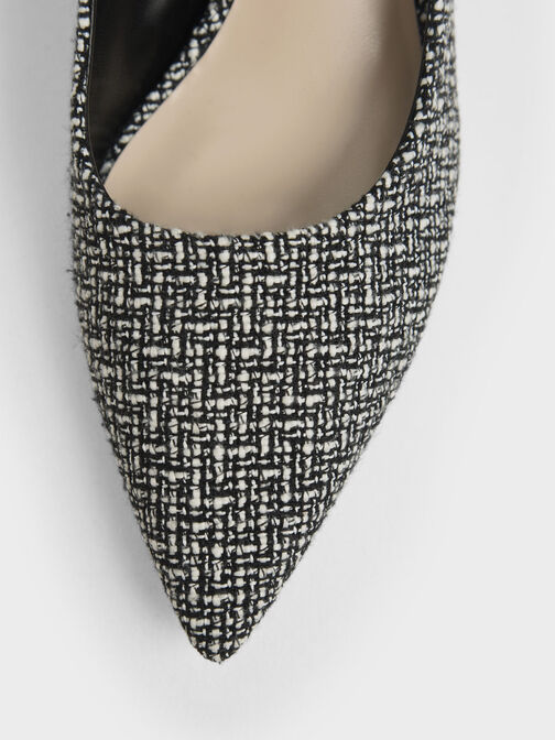 Zapatos de salón de tweed con tacón escultural metalizado, Multicolor, hi-res