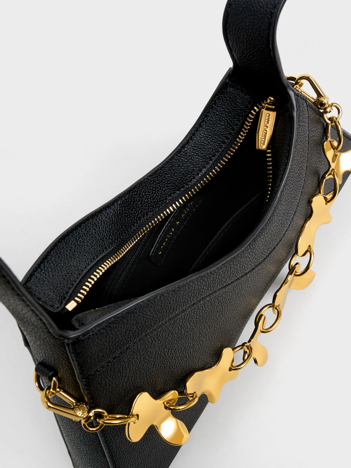 Verity Chain-Link Sculptural Bag, Black, hi-res